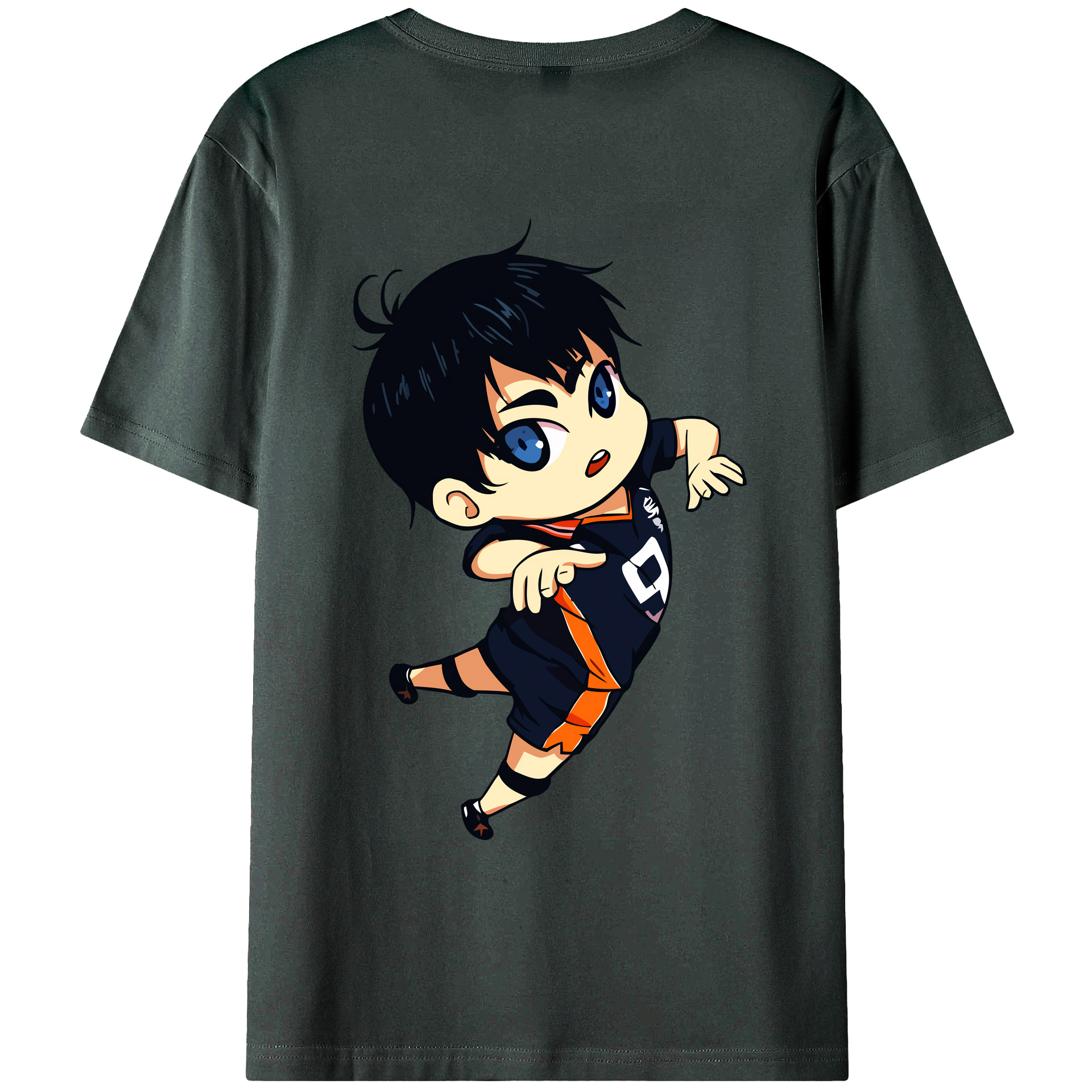 （画像用） ハイキュー!! Haikyu!! 綿100％ メンズ半袖Tシャツ（バックプリント） 通気性